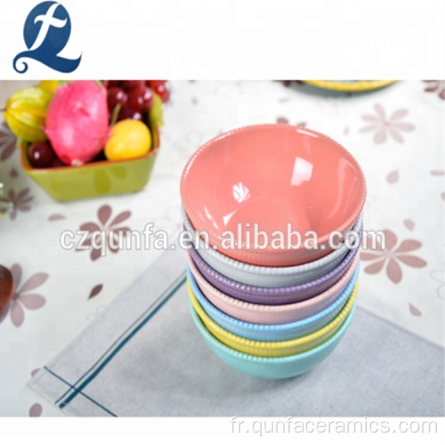 Bol de pâtes de couleur ronde de vaisselle de conception personnalisée bol en céramique